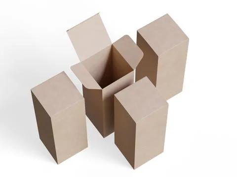 Box packaging white background cardboard paper with realistic texture (12) Stock-Illustration
