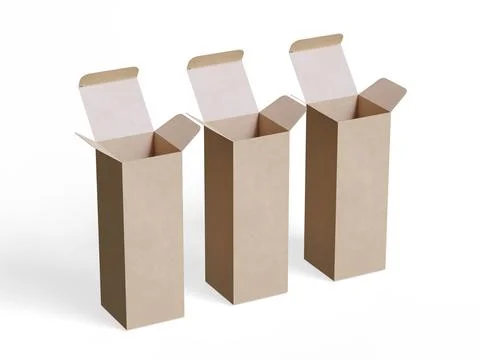 Box packaging white background cardboard paper with realistic texture (17) Stock Illustration
