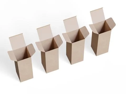 Box packaging white background cardboard paper with realistic texture (20) Illustrazione stock