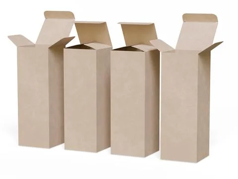 Box packaging white background cardboard paper with realistic texture (27) Stock Illustration