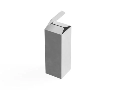 Box packaging white color and background cardboard paper with realistic text Stock Illustration