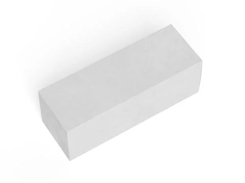 Box packaging white color and background cardboard paper with realistic text Illustrazione stock