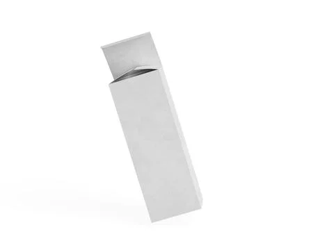 Box packaging white color and background cardboard paper with realistic text Illustrazione stock