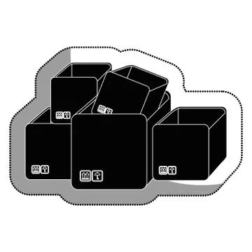 Box packing delivery service イラスト素材
