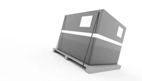 Box on palette isolated on white background Stock Illustration