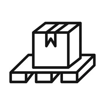 Box on a pallet icon mark in filled style Stock Illustration