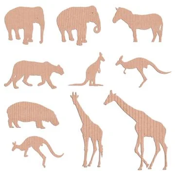 Box paper animal shape Illustrazione stock