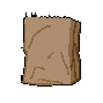 Box paper lunch bag pixel art vector illustration Stock Illustration