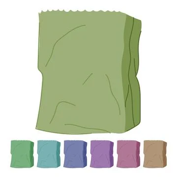 Box paper lunch bag vector cartoon graphic Stock Illustration