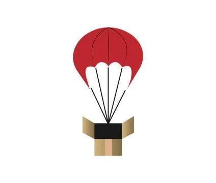 Box on a parachute Stock-Illustration