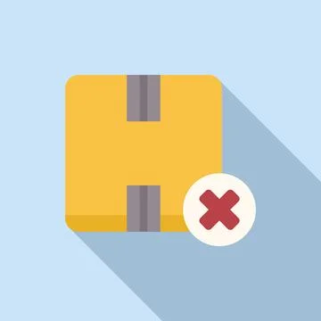 Box parcel icon flat vector. Return goods Stock Illustration