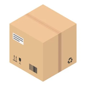 Box parcel icon, isometric style Illustrazione stock