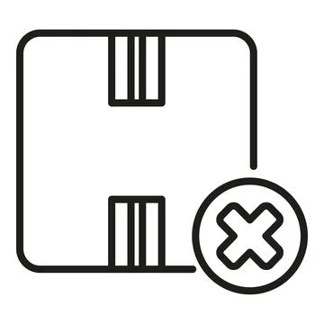 Box parcel icon outline vector. Return goods Stock Illustration
