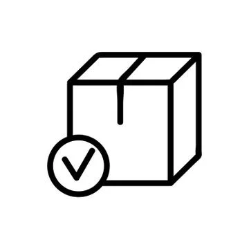 Box parcel icon vector. Isolated contour symbol illustration Illustrazione stock