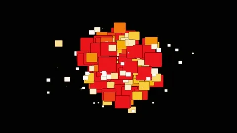 A box particle cloud constantly emitting new rectangle shape particles Stock Footage 199071705