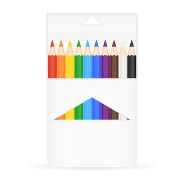 Box of Pencils Stock Illustration
