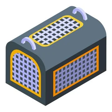 Box pet icon isometric vector. Cat carrier Stock Illustration