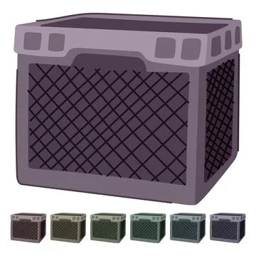 Box plastic crate vector cartoon graphic イラスト素材