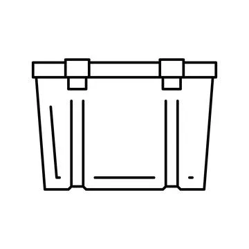 Box plastic line icon vector illustration Illustrazione stock