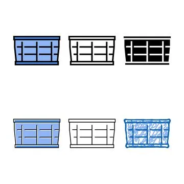 Box plastic package color series icon vector イラスト素材