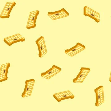 Box plastic package isometric icon seamless pattern Stock Illustration