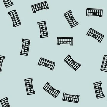 Box plastic package line vector seamless pattern Stock Illustration