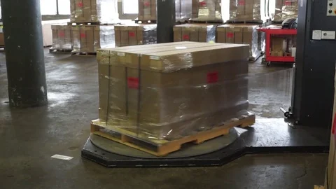 Box plastic wrap Stock Footage 70945320