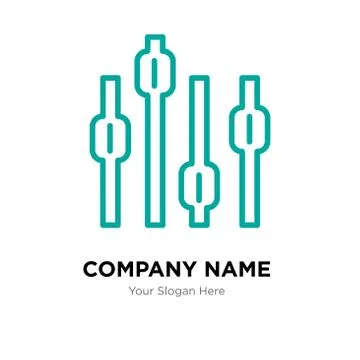 Box plot chart company logo design template Ilustración de archivo