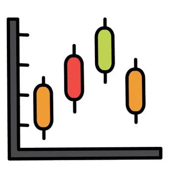 Box plot graph doodle icon Stock Illustration