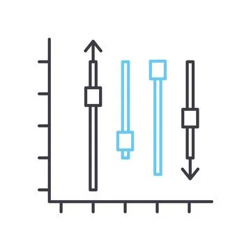 Box plot line icon, outline symbol, vector illustration, concept sign Stock Illustration