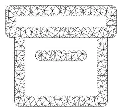 Box Polygonal Frame Vector Mesh Illustration 스톡 일러스트
