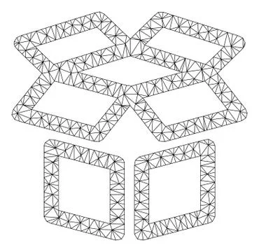 Box Polygonal Frame Vector Mesh Illustration 스톡 일러스트
