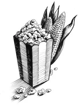 Box of pop corn Stock Illustration