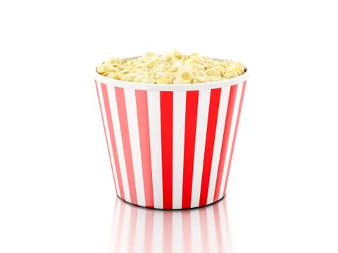 Box of popcorn. 3d illustration Stock Illustration