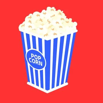 Box of popcorn isolated on background. Stock Illustration