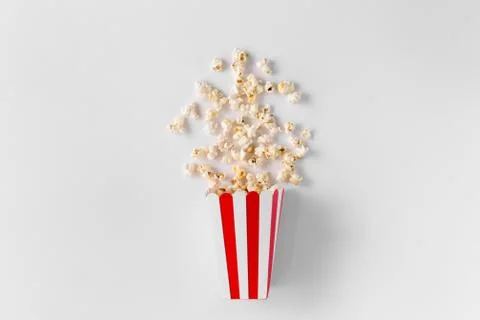 Box of popcorn isolated on white background top view Stock Photos