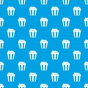 Box of popcorn pattern seamless blue Stock Illustration
