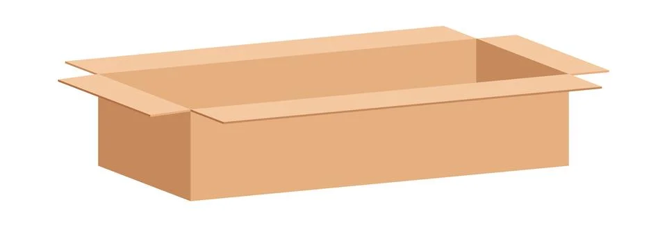 Box postal parcel, open box carton shipping, brown corrugated box, cardboar.. 库存插图