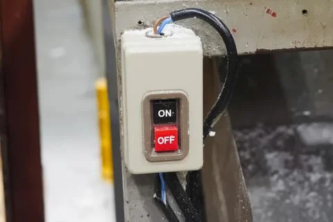 Box, with power on and off buttons. Stock Photos