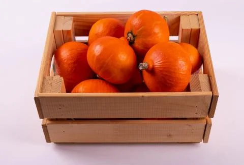 A box of pumpkins Stock Photos