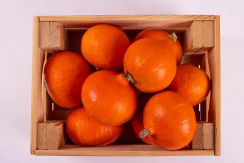 A box of pumpkins Stock Photos