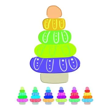Box pyramid toy vector cartoon graphic Stock Illustration