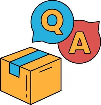 A box with a Q and A on it Illustrazione stock