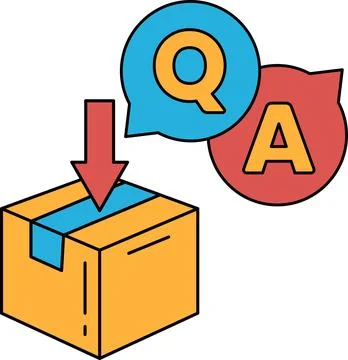 A box with a question mark and an A above it Stock Illustration