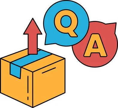 A box with a question mark and an A above it Stock Illustration