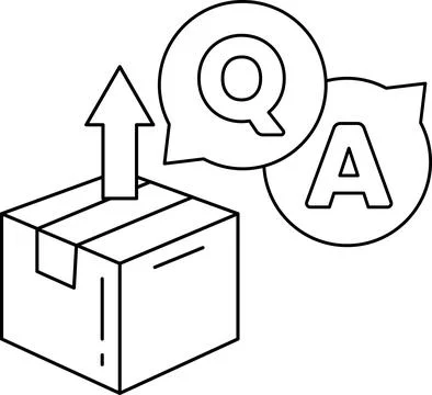 A box with a question mark and an A above it Stock Illustration