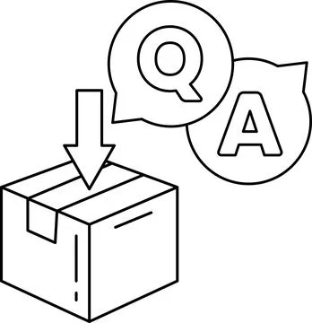 A box with a question mark and an A above it Stock Illustration