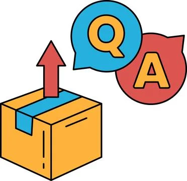 A box with a question mark and an A above it Stock Illustration