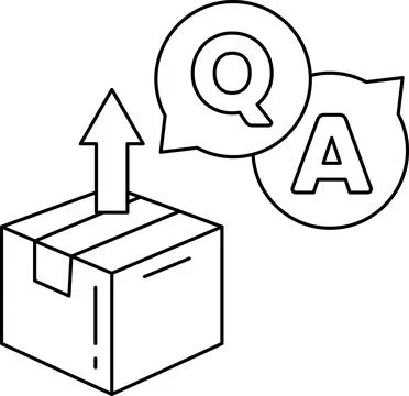 A box with a question mark and an A above it Illustrazione stock