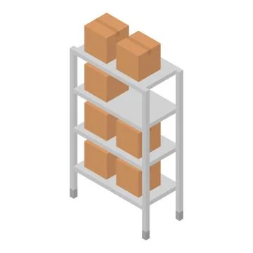 Box rack icon, isometric style Illustrazione stock